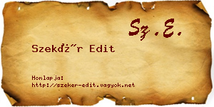 Szekér Edit névjegykártya